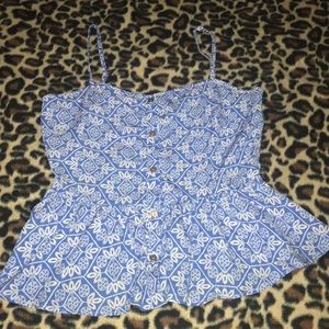 B jewel bohemian button down tank top